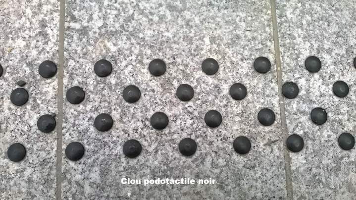 Black podotactile nail Saint-Léonard-des-Bois